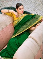Baronial Fancy Fabric Green Classic Designer Saree