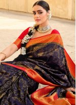 Baronial Multi Colour Border Silk Trendy Saree
