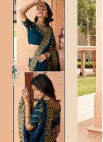 Baronial Navy Blue Embroidered Classic Saree