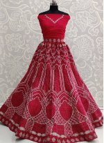 Baronial Net Embroidered Hot Pink Lehenga Choli