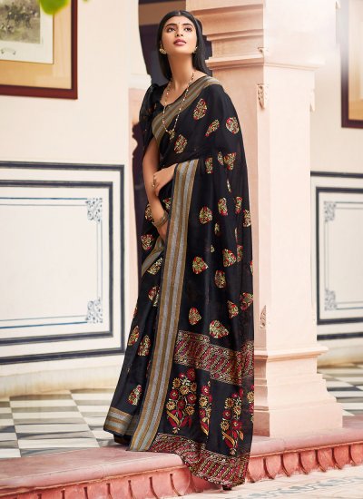 Beauteous Black Weaving Traditional Saree