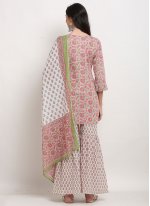 Beauteous Printed Cotton Multi Colour Straight Salwar Kameez