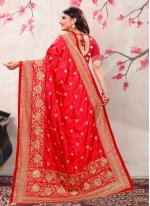 Beauteous Red Silk Classic Saree