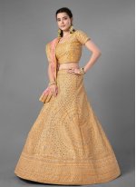 Beautiful Yellow Art Silk Bollywood Lehenga Choli