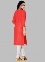 Beckoning Embroidered Blended Cotton Party Wear Kurti