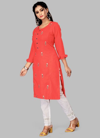 Beckoning Embroidered Blended Cotton Party Wear Kurti