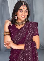 Bedazzling Embroidered Georgette Contemporary Saree