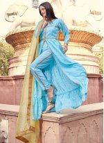 Bedazzling Fancy Faux Crepe Designer Pakistani Salwar Suit