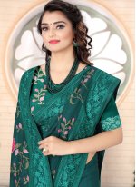 Bedazzling Green Embroidered Bollywood Saree