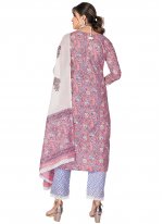 Bedazzling Print Cotton Pink Readymade Suit