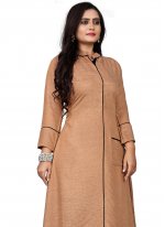 Beige Party Rayon Casual Kurti