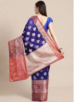 Best Banarasi Silk Blue Designer Traditional Saree