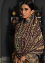 Best Digital Print Pashmina Purple Designer Pakistani Salwar Suit