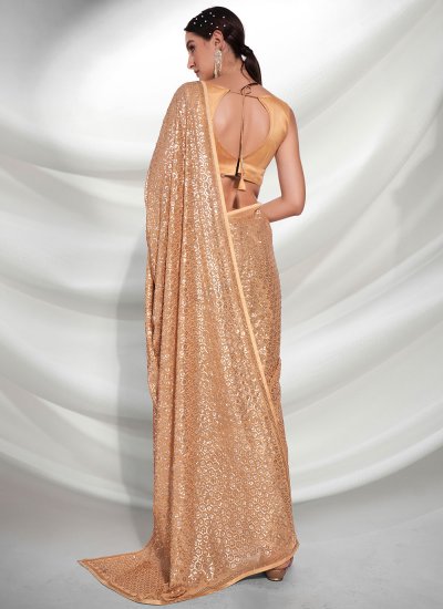 Best Georgette Gold Contemporary Style Saree