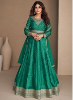 Best Green Lace Silk Designer Gown