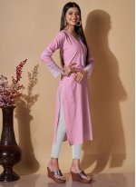 Best Pink Sequins Cotton Casual Kurti