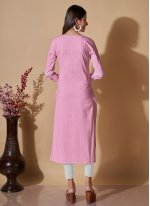 Best Pink Sequins Cotton Casual Kurti