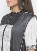 Black and Off White Embroidered Cotton Palazzo Designer Salwar Kameez