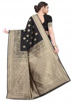 Black Art Silk Weaving Classic Saree