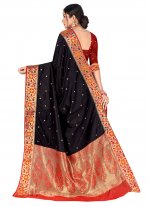 Black Banarasi Silk Engagement Traditional Designer Saree