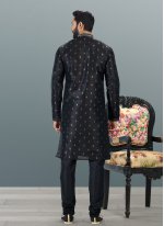 Black Banarasi Silk Fancy Kurta Pyjama