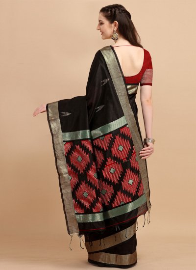 Black Banglori Silk Contemporary Saree