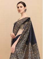 Black Banglori Silk Woven Trendy Saree