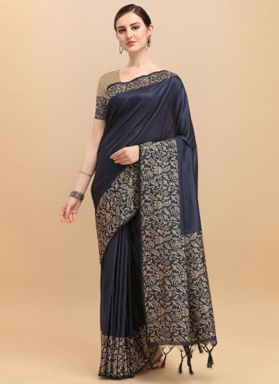 Black Banglori Silk Woven Trendy Saree