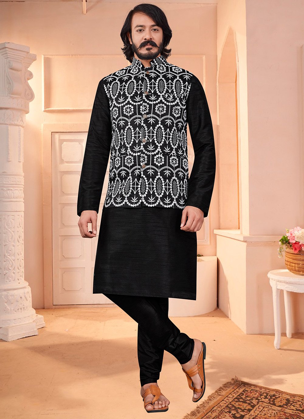 Wear Black Kurta Pajama With Koti Kurta Pajama Black Koti Black