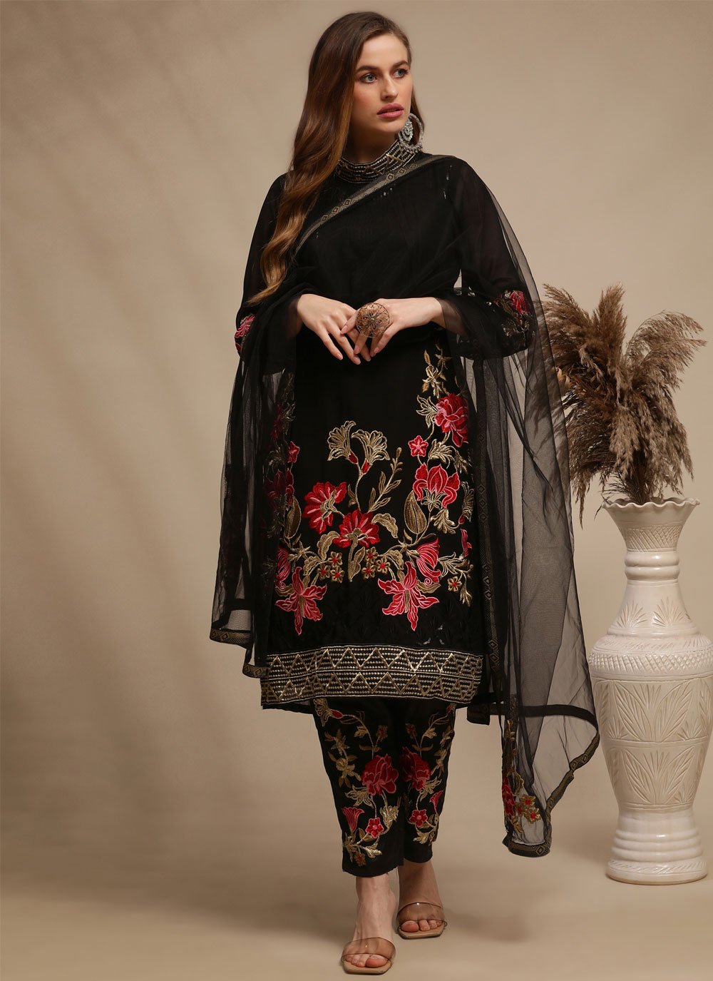 sachin and babi light blue dress AMNA LUXURIOUS PAKISTANI DRESS 3PC SET 4+ COLORS