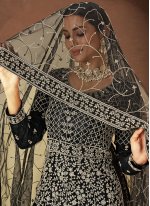 Black Embroidered Net Salwar Suit