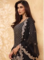 Black Festival Faux Georgette Designer Pakistani Suit