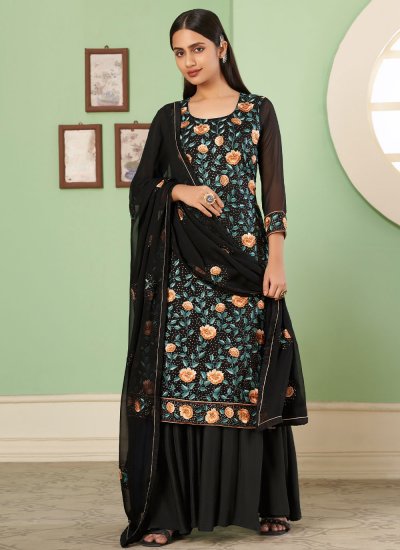 Black Georgette Wedding Trendy Salwar Suit
