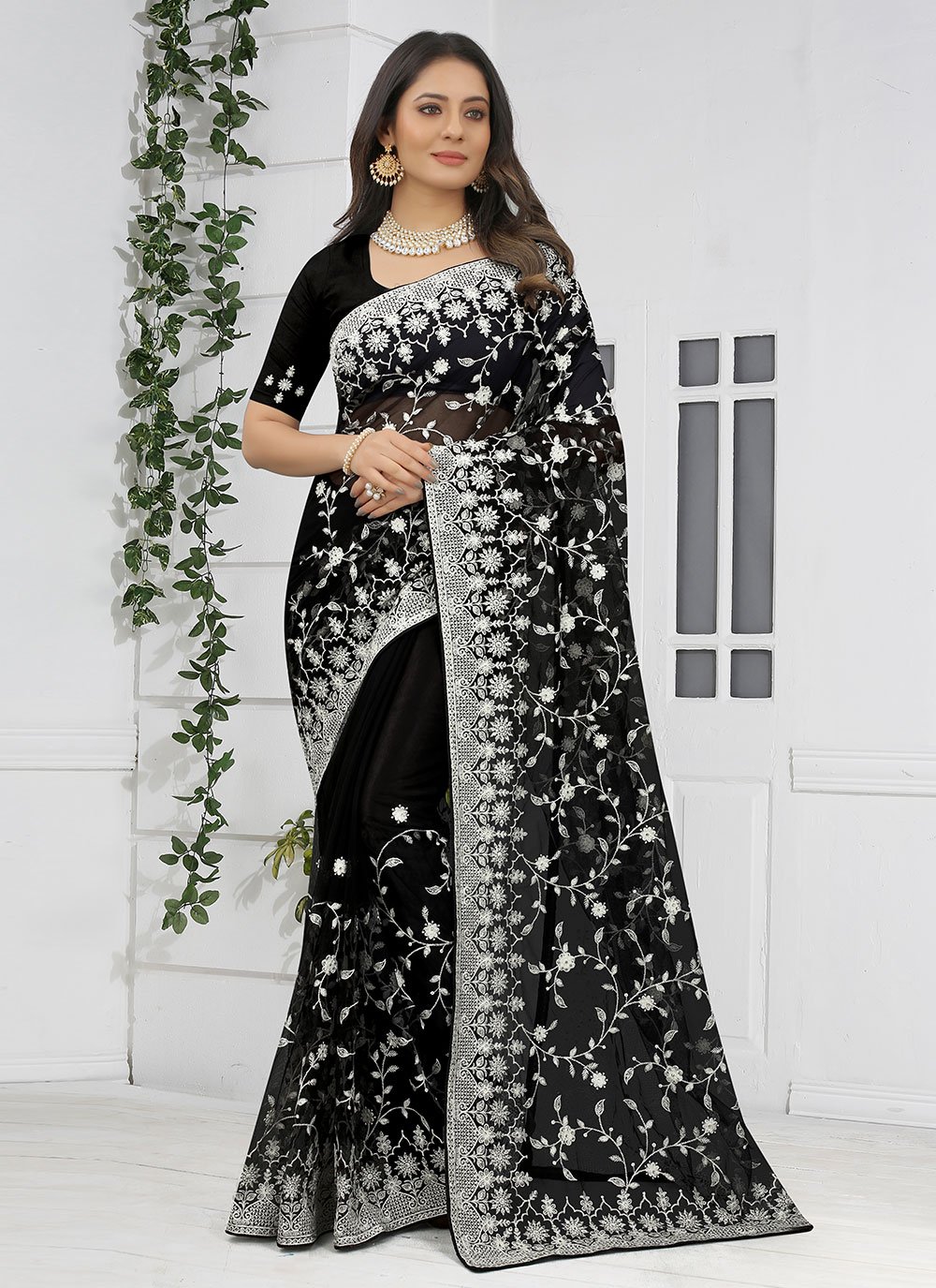 Black & White Pure Silk Saree | Sakhi Fashions – sakhifashions