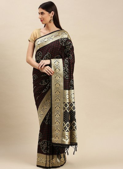 Black Sangeet Banarasi Silk Designer Traditional Saree