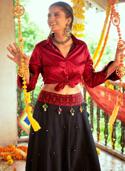 Black Sangeet Silk Designer Lehenga Choli