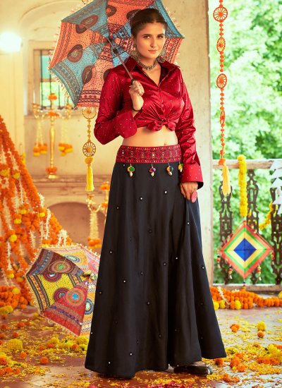 Black Sangeet Silk Designer Lehenga Choli