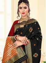 Black Weaving Silk Designer Traditional Saree