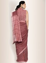 Blended Cotton Casual Saree in Magenta