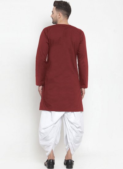 Blended Cotton Maroon Indo Western