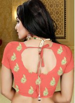 Blissful Banarasi Silk Embroidered Peach Designer Saree
