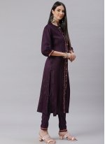 Blissful Blended Cotton Embroidered Pant Style Suit