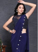 Blissful Navy Blue Imported Contemporary Saree