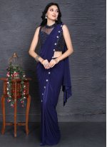 Blissful Navy Blue Imported Contemporary Saree