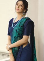 Blissful Printed Georgette Navy Blue Bollywood Saree