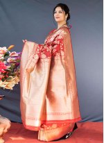 Blooming Banarasi Silk Weaving Saree