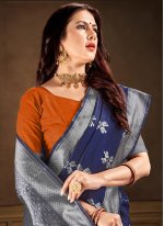 Blooming Blue Classic Saree