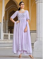 Blooming Lavender Sequins Designer Palazzo Salwar Kameez