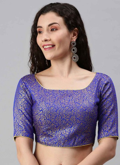 Blouse Fancy Jacquard in Blue