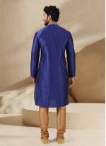 Blue Art Banarasi Silk Embroidered Kurta Pyjama